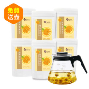 【慢悠仙】阿里山油菊花茶25g X6袋 贈壺(免運/花瓣/可沖40壺/無咖啡因花草養生茶) (活動加碼送1)
